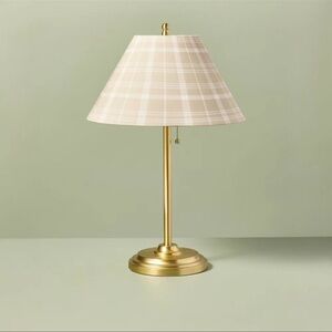 23" Brass Accent Table Lamp with Classic Plaid Shade Hearth&Hand™ with Magnolia